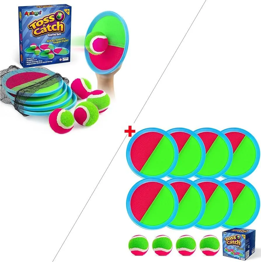 Toss and Catch Ball Game Set, Beach Pool Toys Outdoor Games for Kids Toys, Outside Family Lawn Yard Games