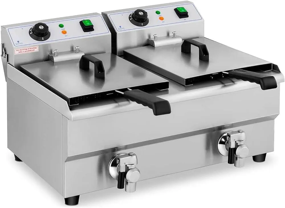 Friteuse Double bac Électrique 10L - 2 x 3000W 230v