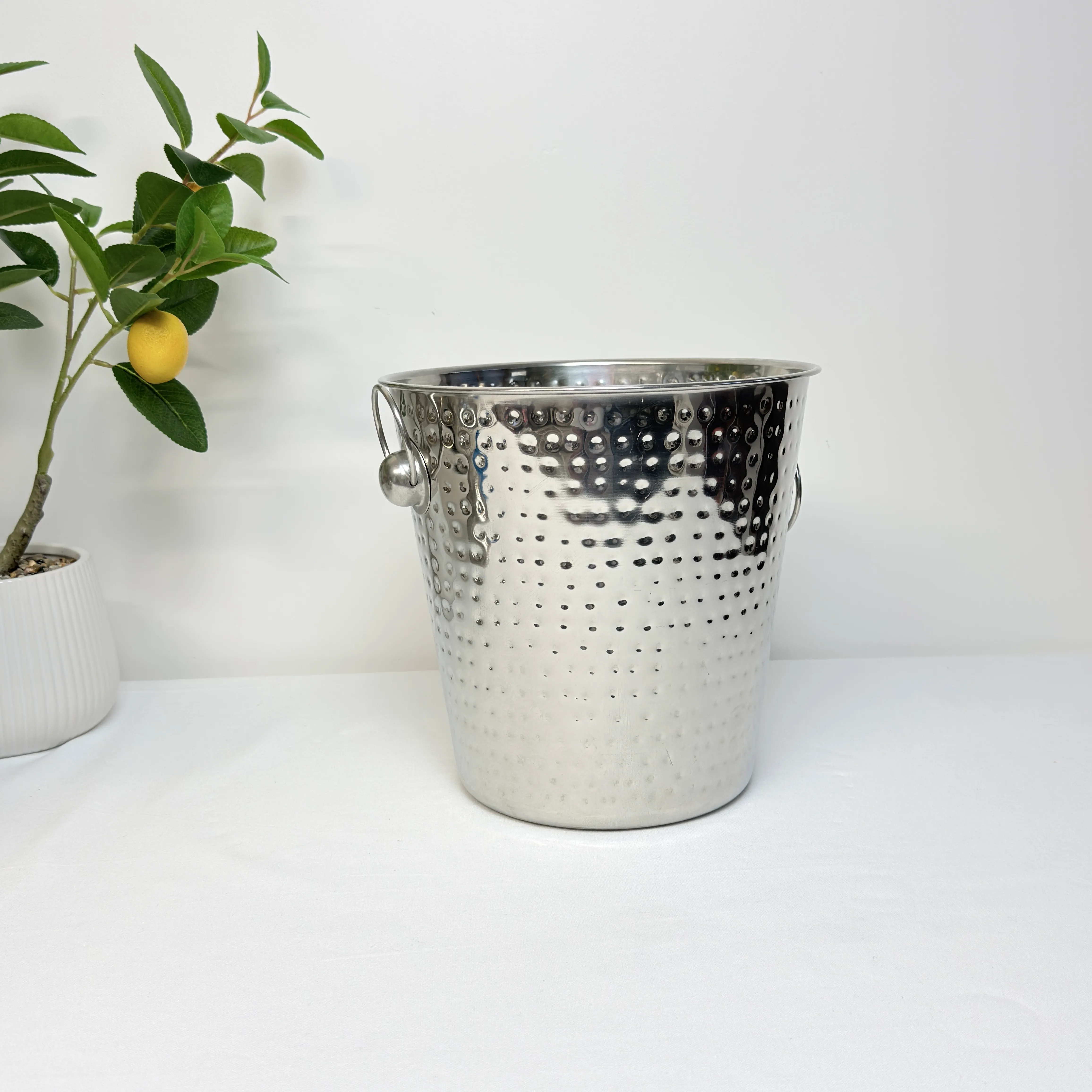 Hammered Silver Drinks Bucket