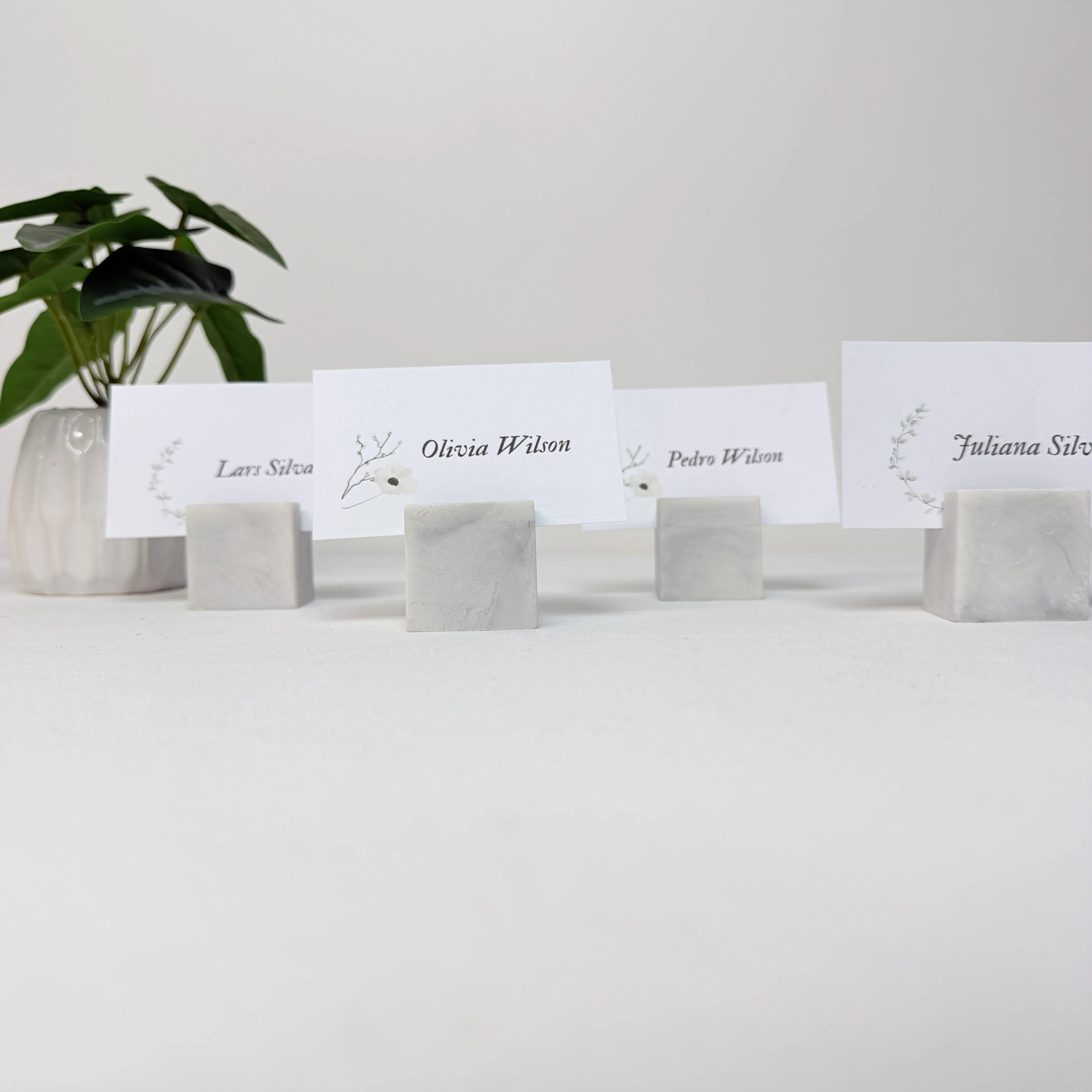 Marble Name Card Holders & Printed Place Cards