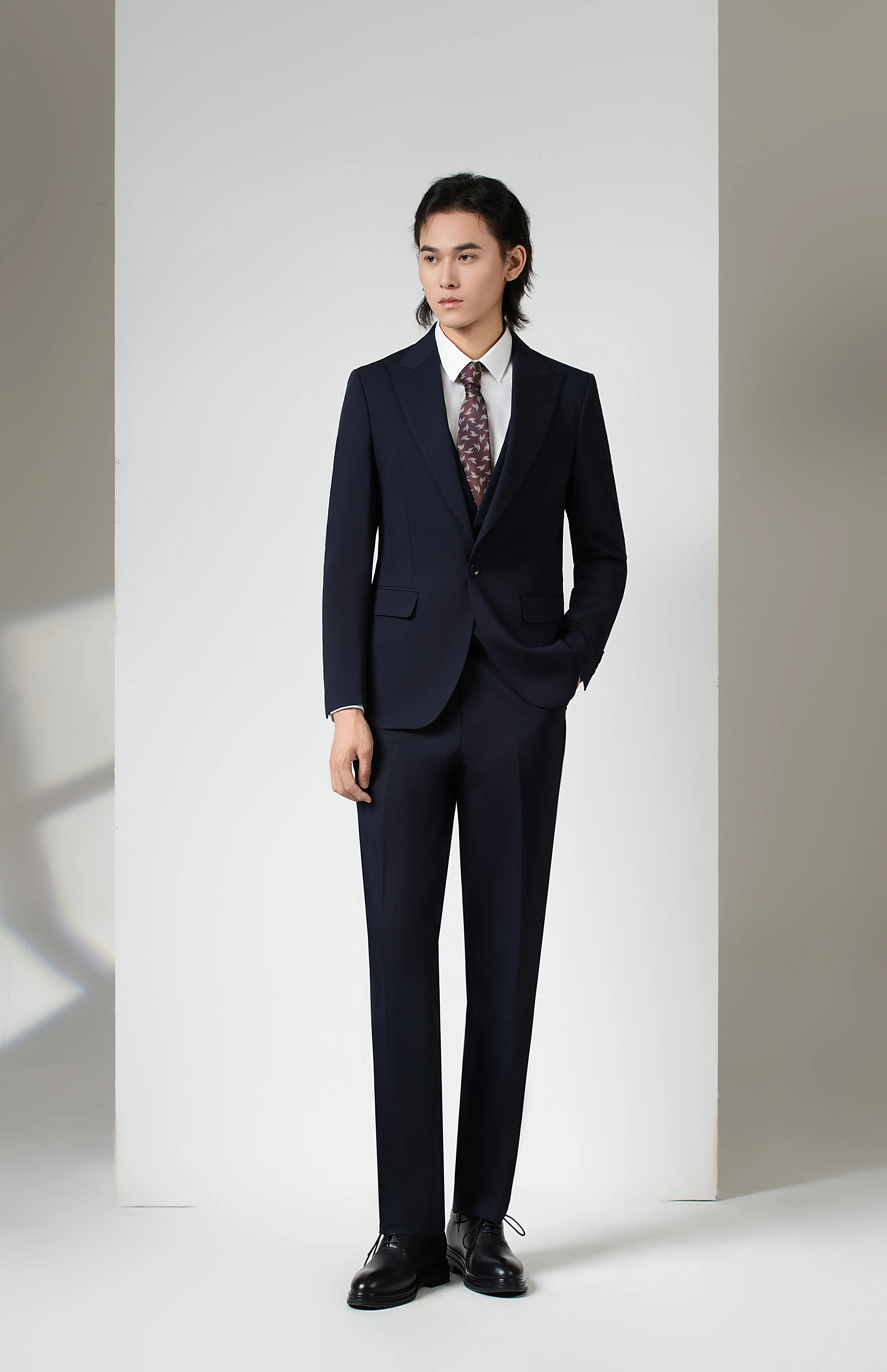 Classic Midnight Blue Three-Piece Tuxedo