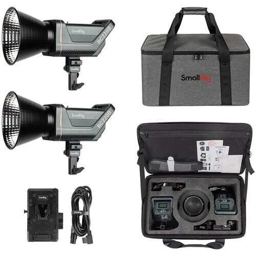 SmallRig RC 220B Bi-Color LED Monolight Kit w/ Power Adapters (2-Light Kit)