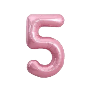 Folienballon Zahl 5 rosa macaron