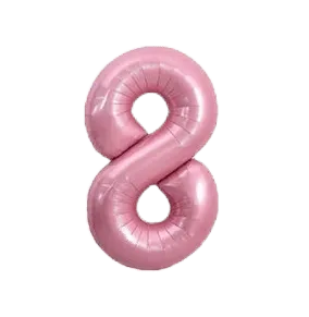 Folienballon Zahl 8 rosa Macaron