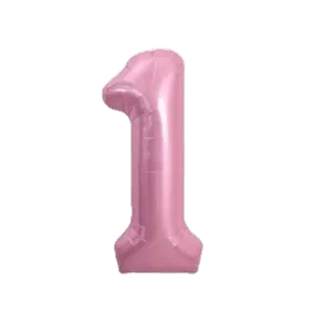 Folienballon Zahl 1 rosa Macaron