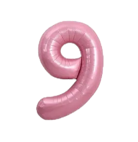 Folienballon Zahl 9 rosa Macaron