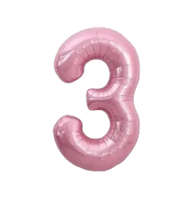 Folienballon Zahl 3 rosa Macaron