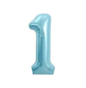Folienballon Zahl 1 blau Macaron