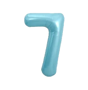 Folienballon Zahl 7 blau Macaron
