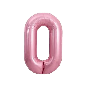 Folienballon Zahl 0 rosa Macaron 