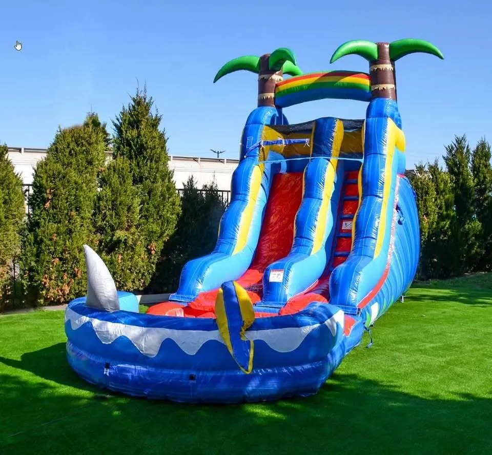 Beach Palm Tree Inflatable Water Slide - 15'