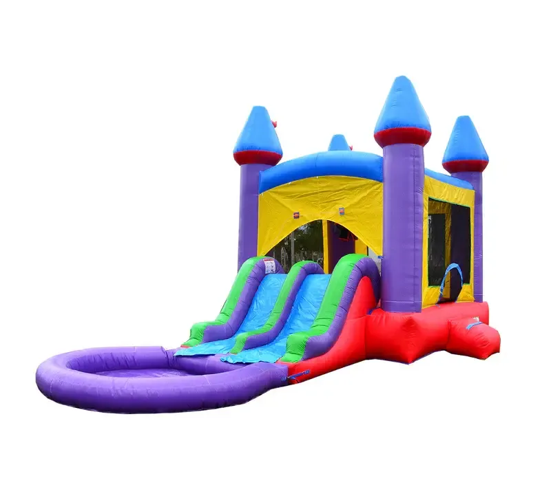 Jelly Bean Castle Bounce House w/ Water Slide + Pool