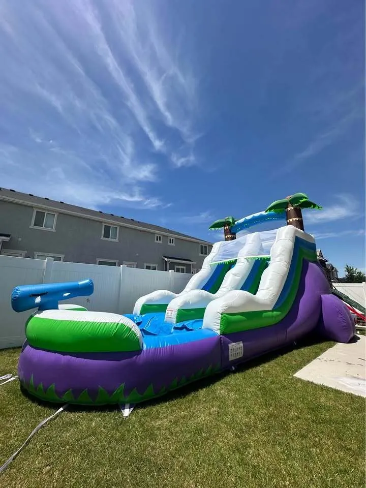 Palm Tree Inflatable Water Slide - 13'