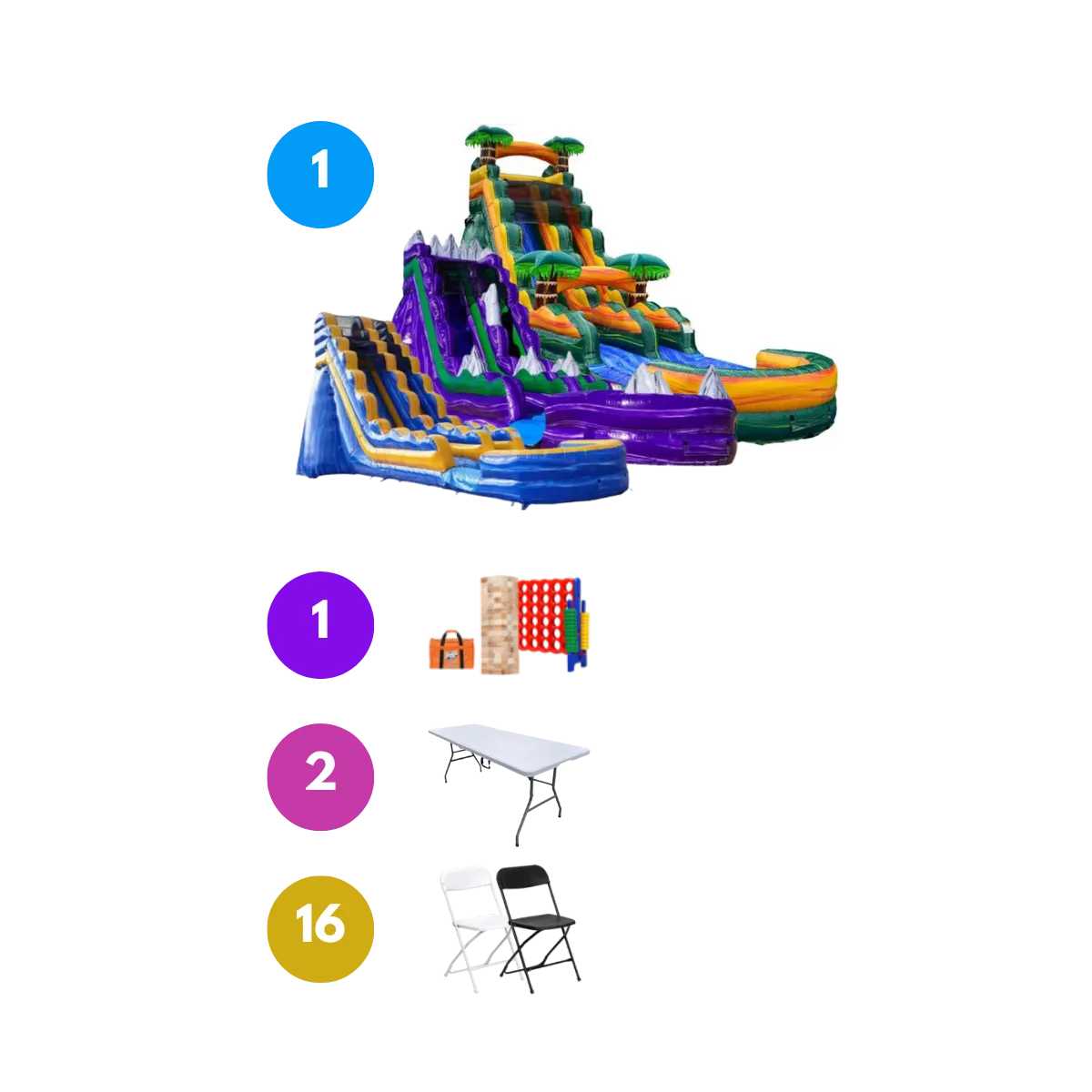 19ft Water Slide Package (16 Guests)