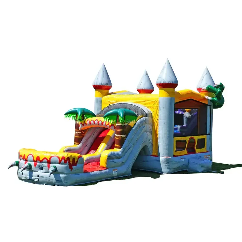 T-Rex Bounce House & Dual Lane Slide Combo (Pool)