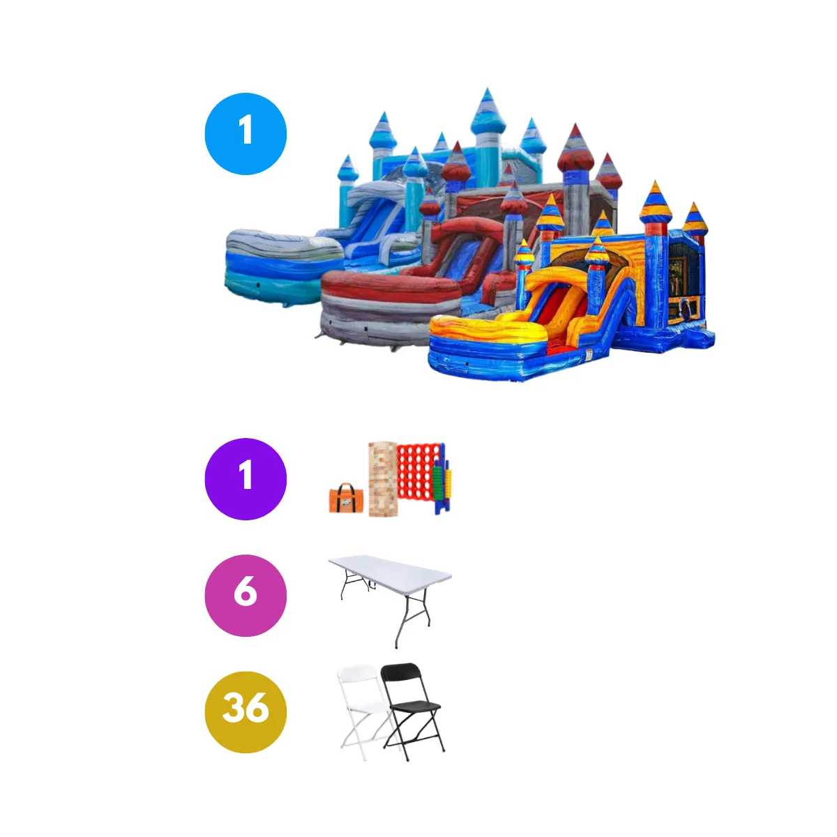 Bounce & Slide Combo Package (36 Guests)