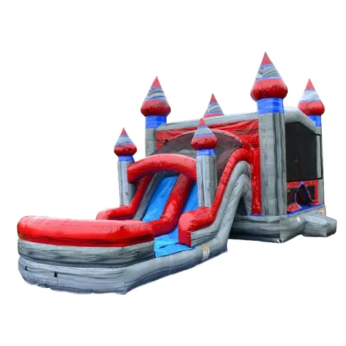 Titanium Bounce House & Dual Lane Slide Combo (Splash Pad)