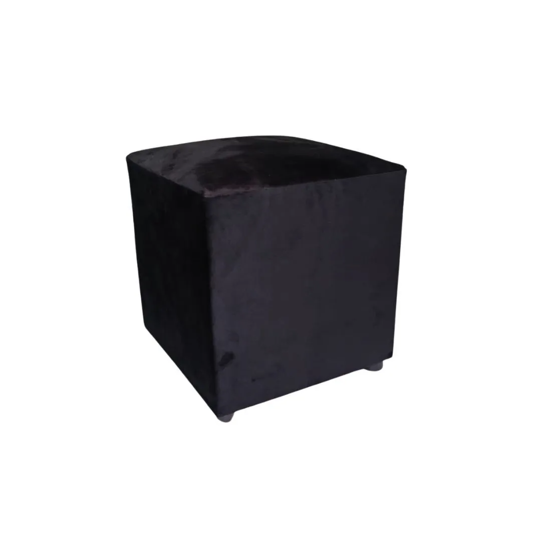 Black Velvet Square ottoman