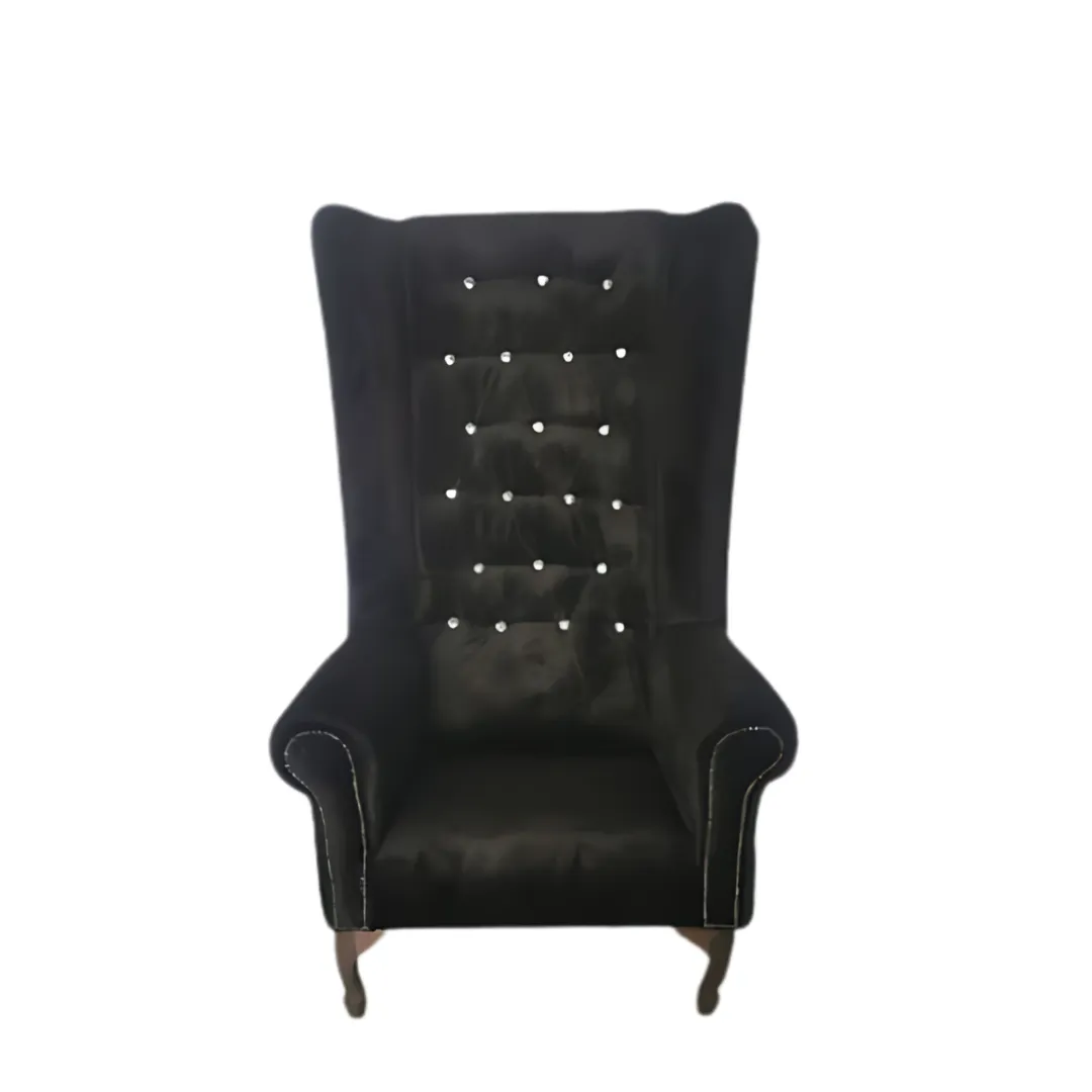 Black  High Back Throne Chair