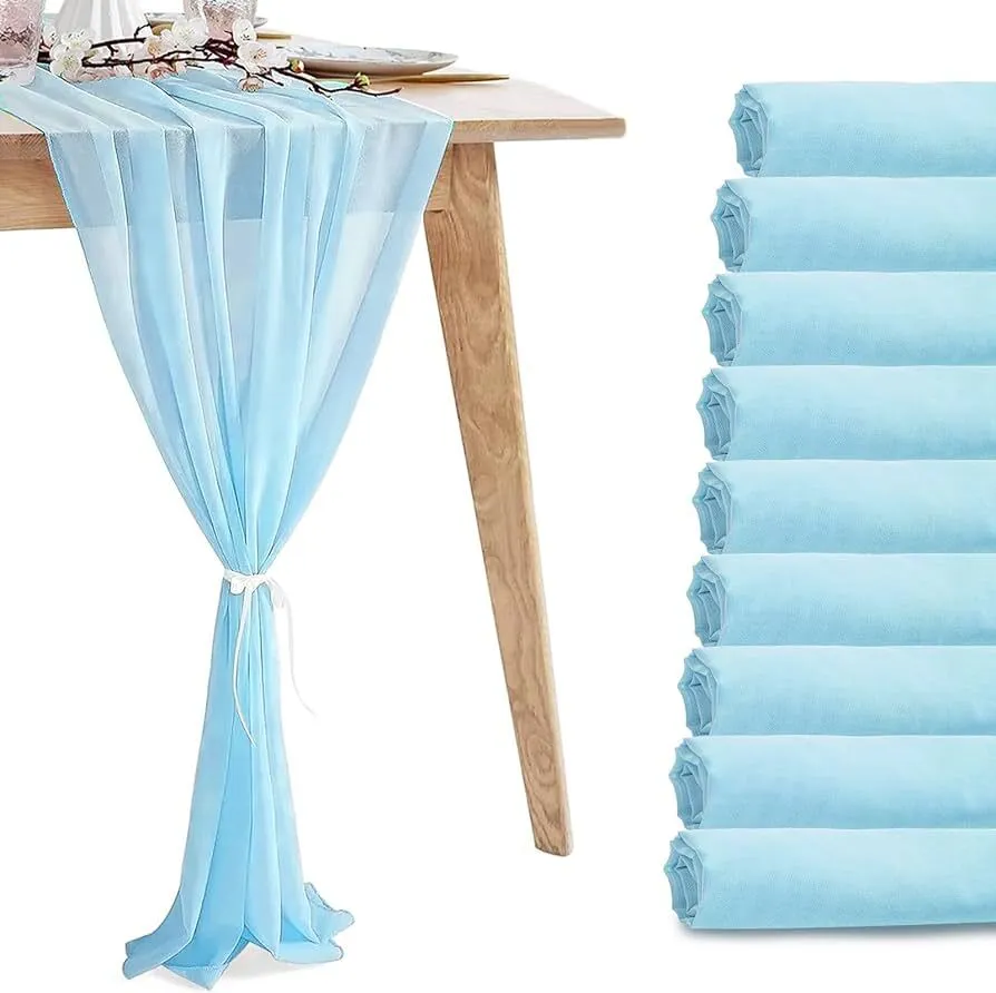 Light Blue Tulle Table Runner
