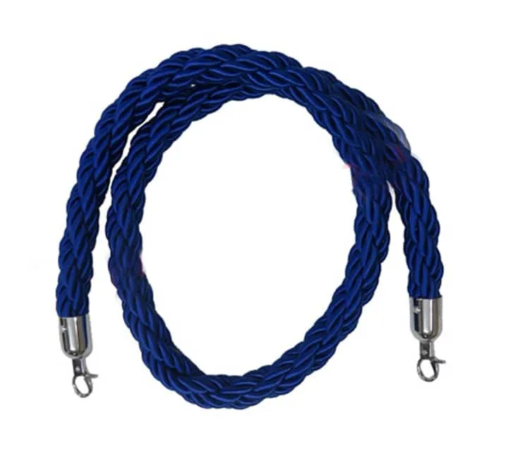 Blue braded ropes silver tips