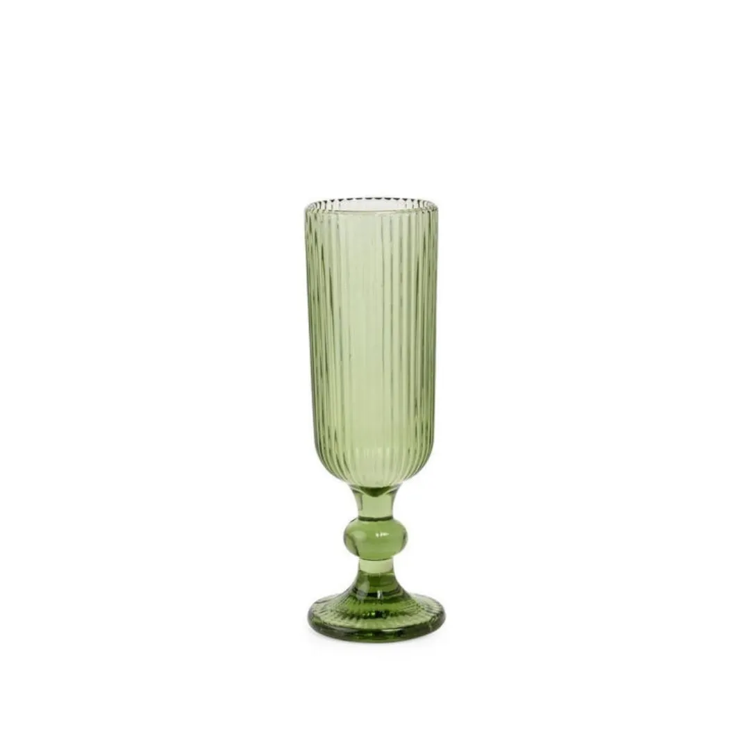 Green Diva Flute champagne Glass