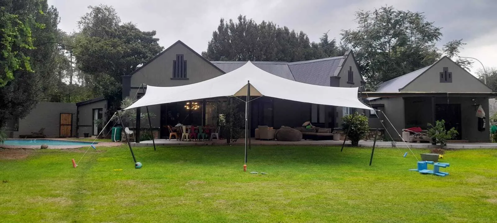 WHITE WATERPROOF STRETCH TENT 6X10 