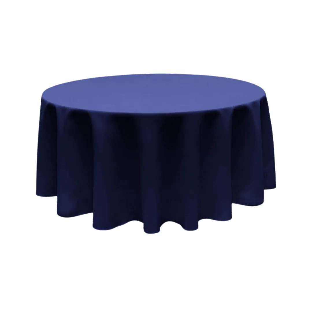 Plain Navy Blue Round Table Cloth 2800mm