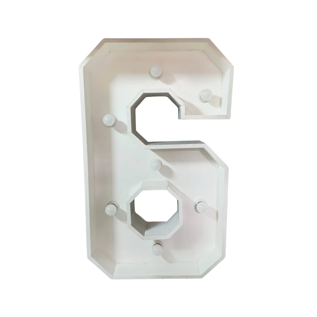 Number 6 Marquee Light 1m Height