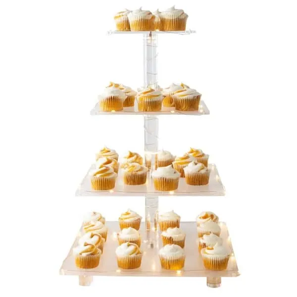 Acrylic 4 Tier Cupcake Stand Square