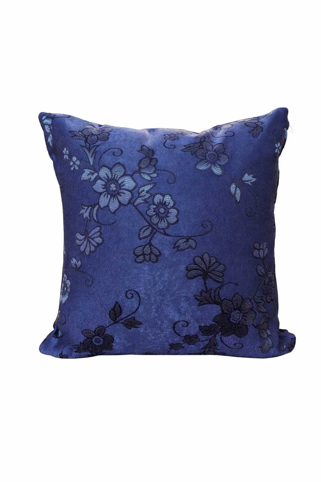 Navy / Royal Blue Floral Design Scatter Cushion embroidered