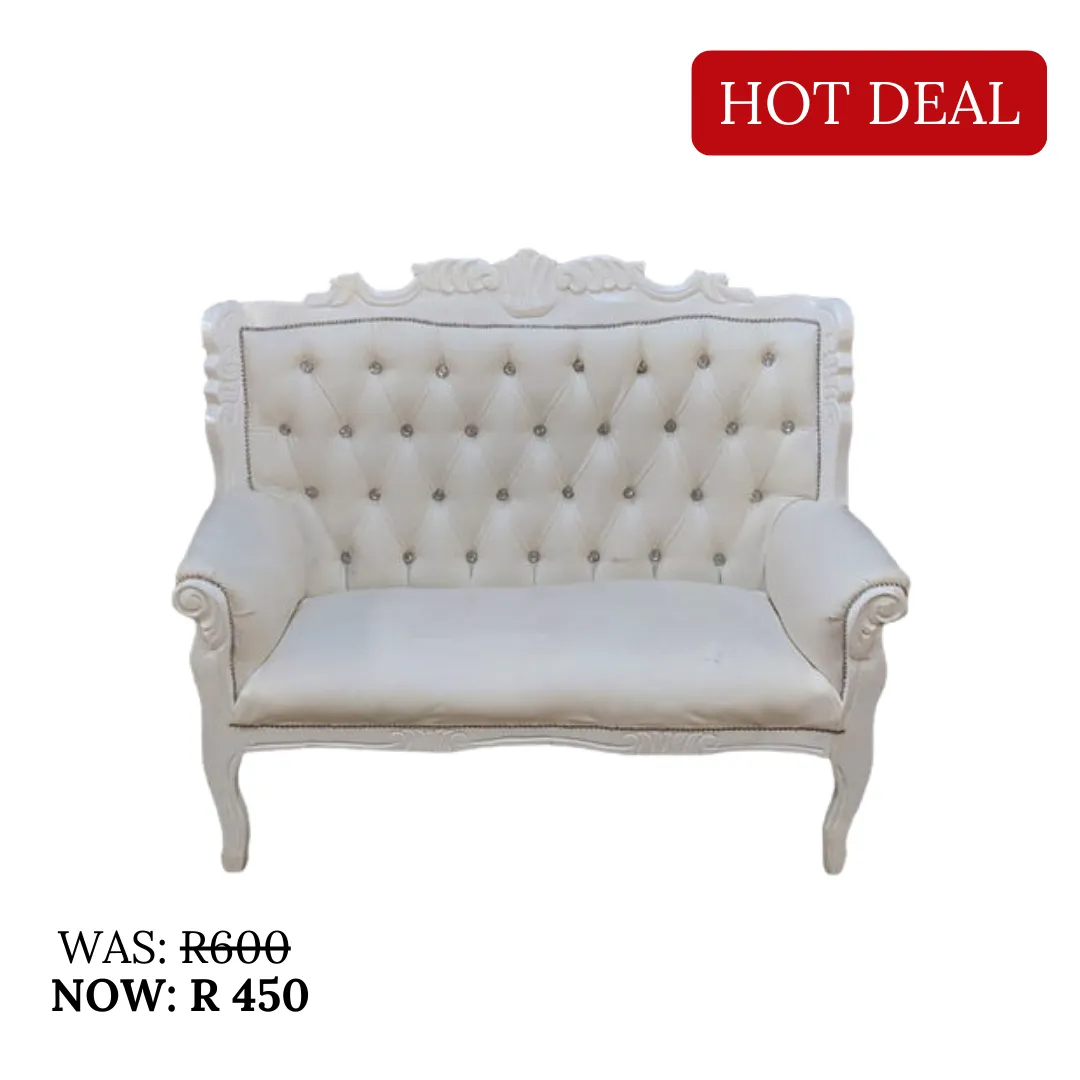 White Double Seater Love Seat 