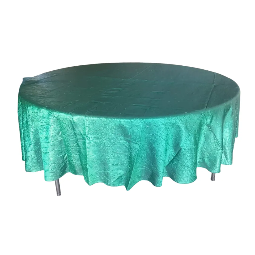 Green Round Table Cloth (Crushed)