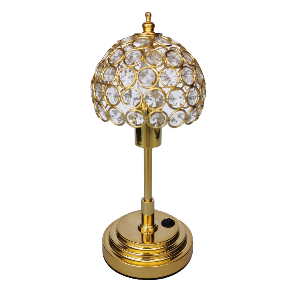 Gold Crystal Lamp Centerpiece  