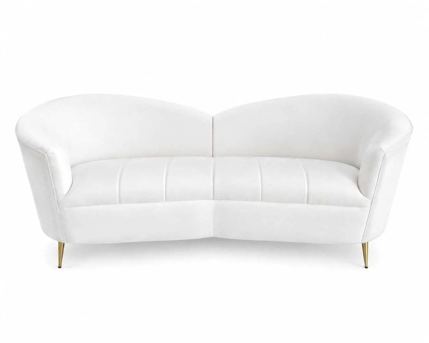 Curved white couch