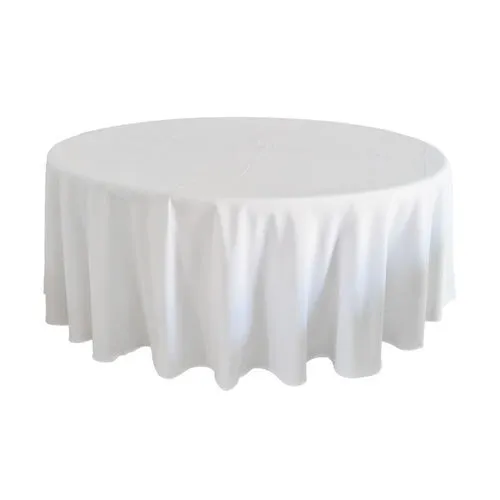 White Hotel Standard Round Table Cloth Floor Length