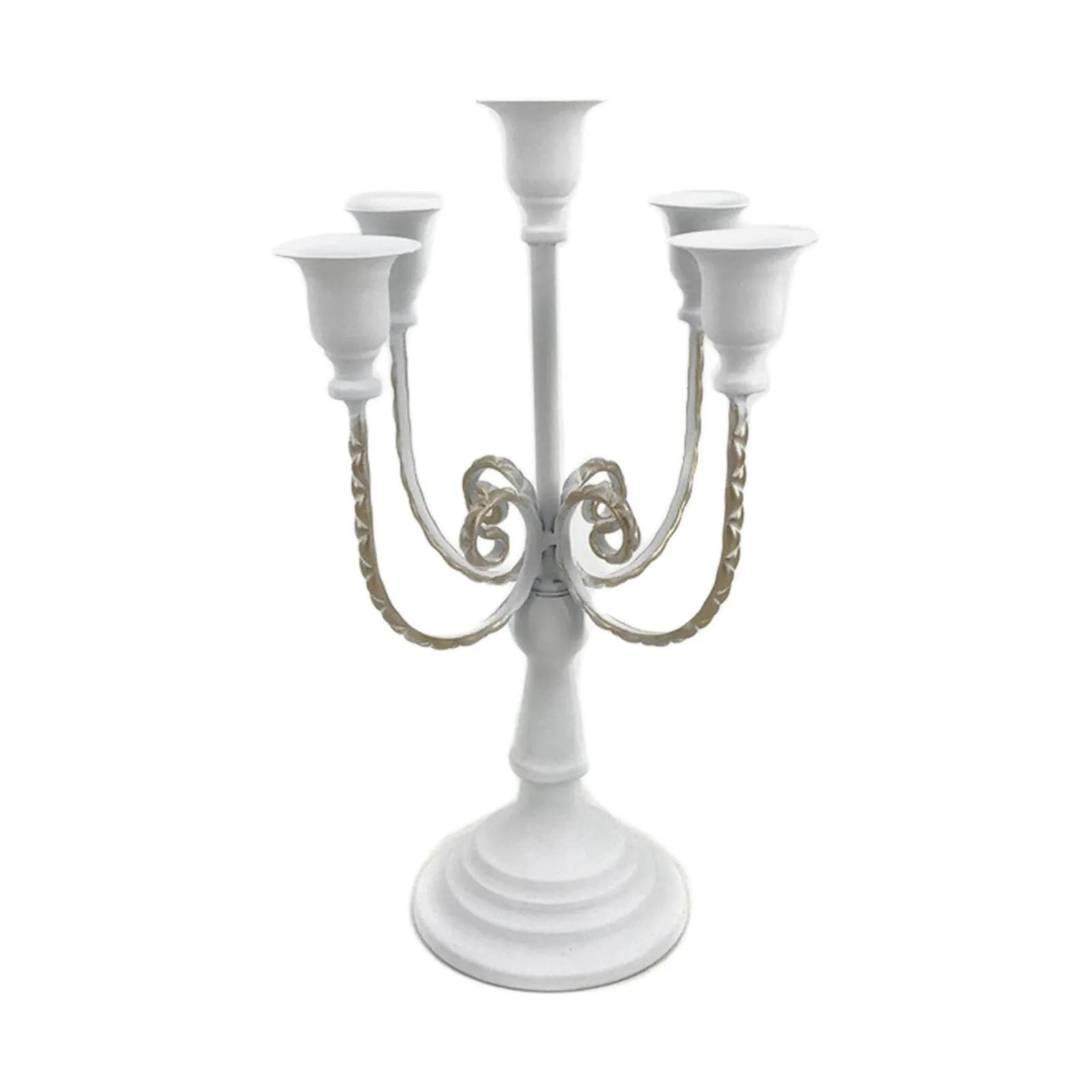 White  Candelabra 50cm 5 arm
