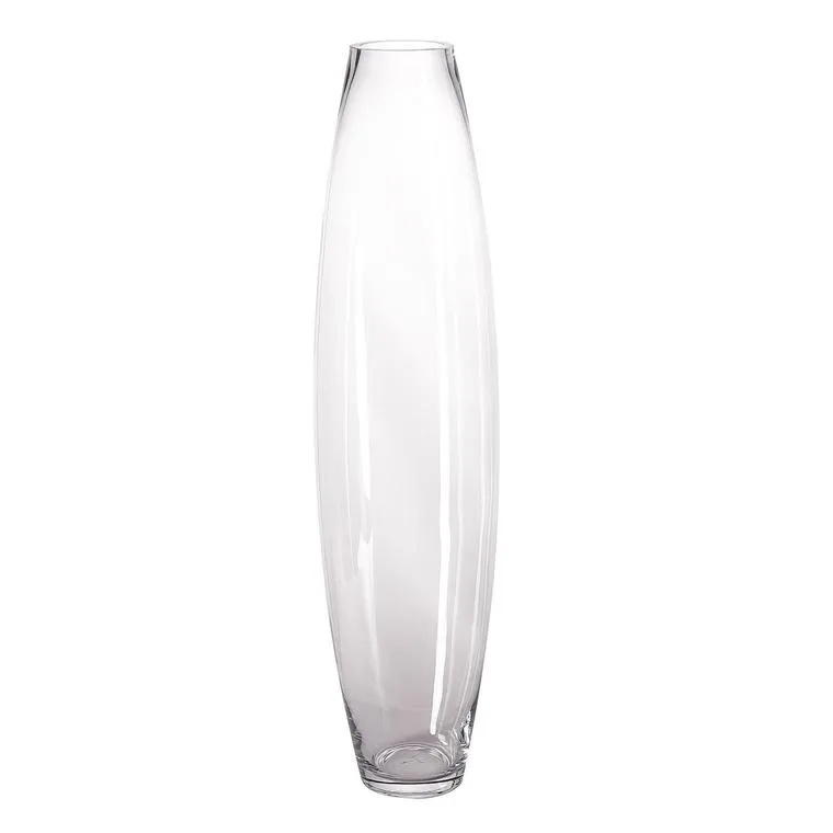 Tall Tapered Cylinder Glass Vase