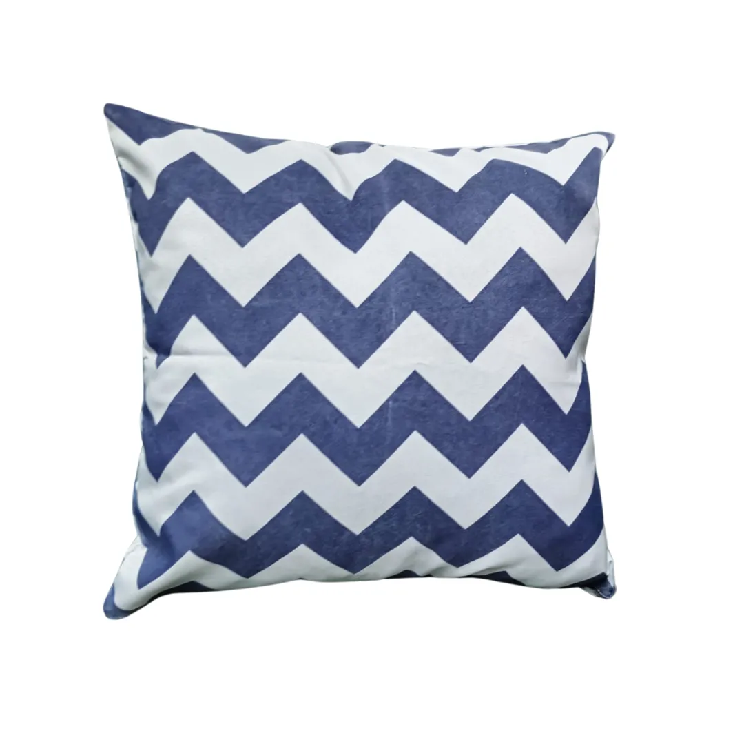 Royal Blue and White Zig Zag Scatter Cushions 40cm x 40cm