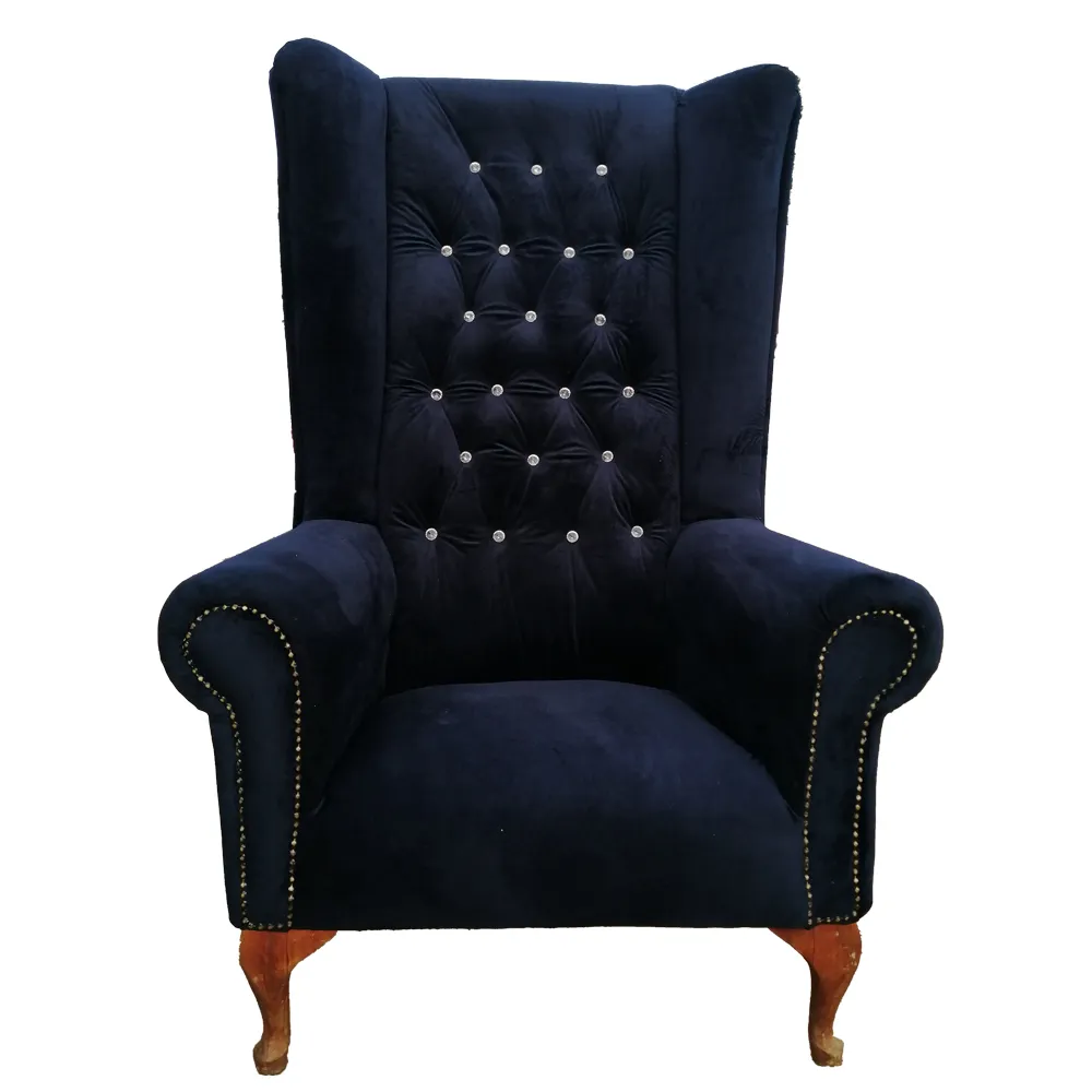 Navy blue High Back Throne Chair 