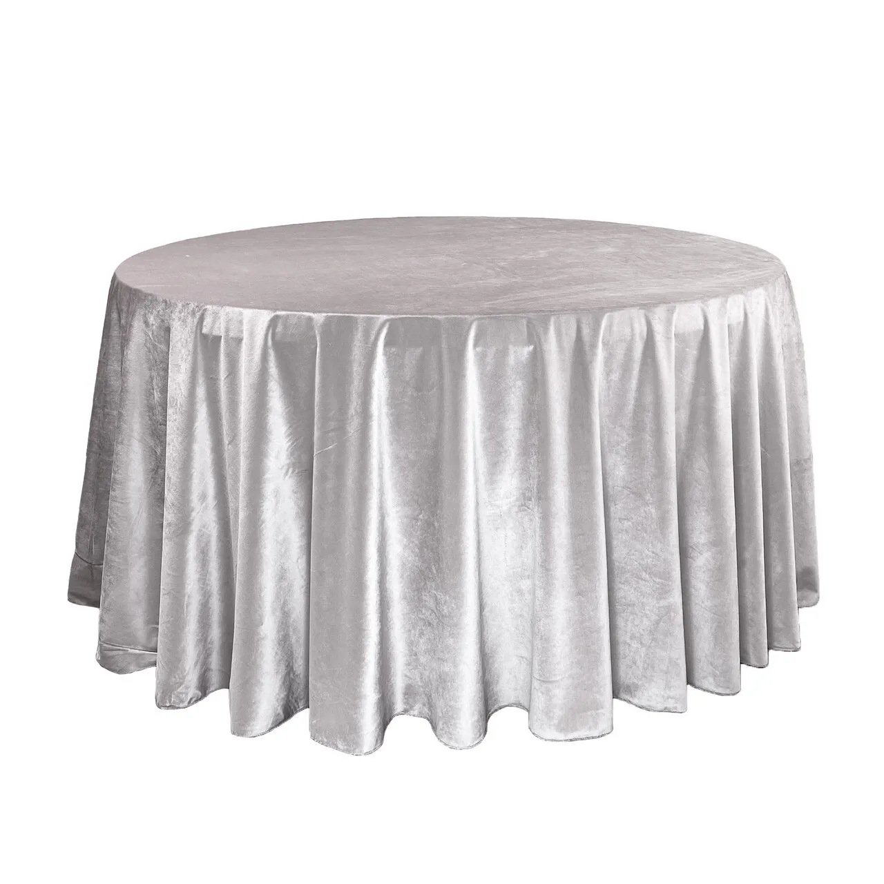 Crushed Silver Round Table Cloth