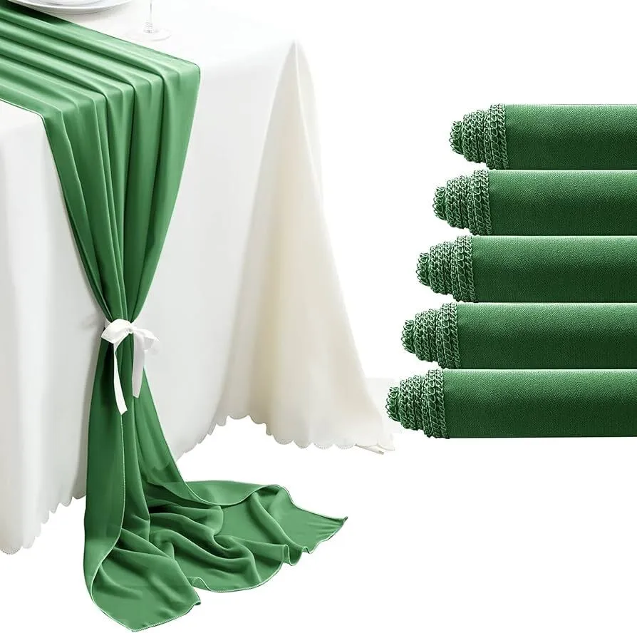 Bottle Green Tulle Runner