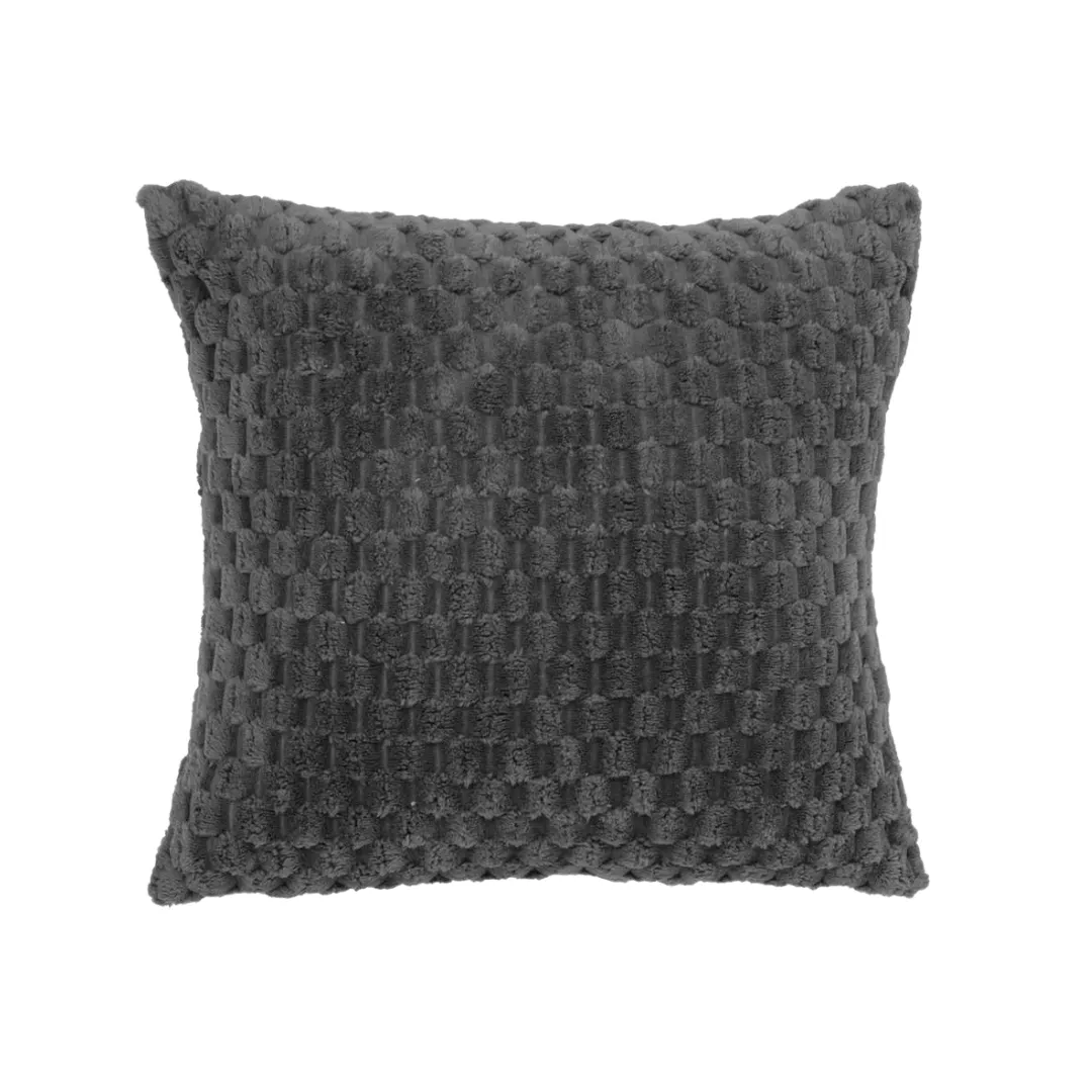 Grey Bobble Fur Scatter Cushion