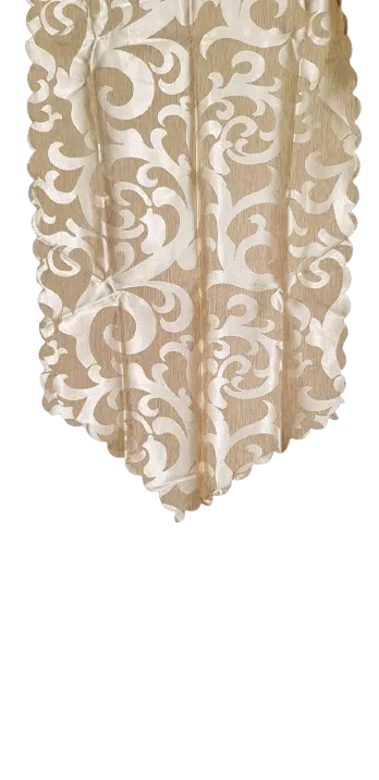 Dark gold flamed runner with pattern edge