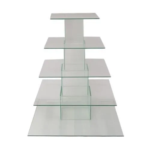 Square Glass 5 Tier Cake cup stand