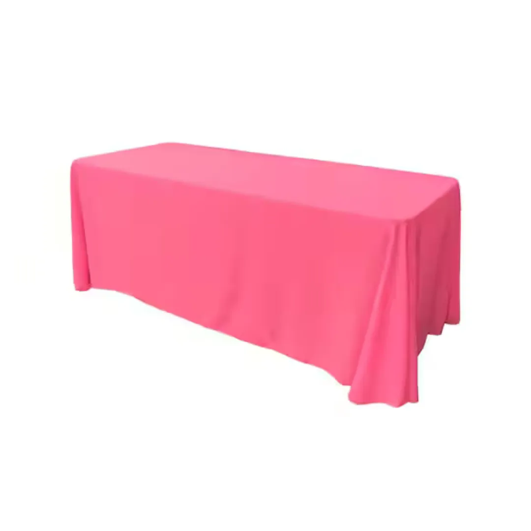 Rectangular Minimatt Bright Pink table cloth Floor Length