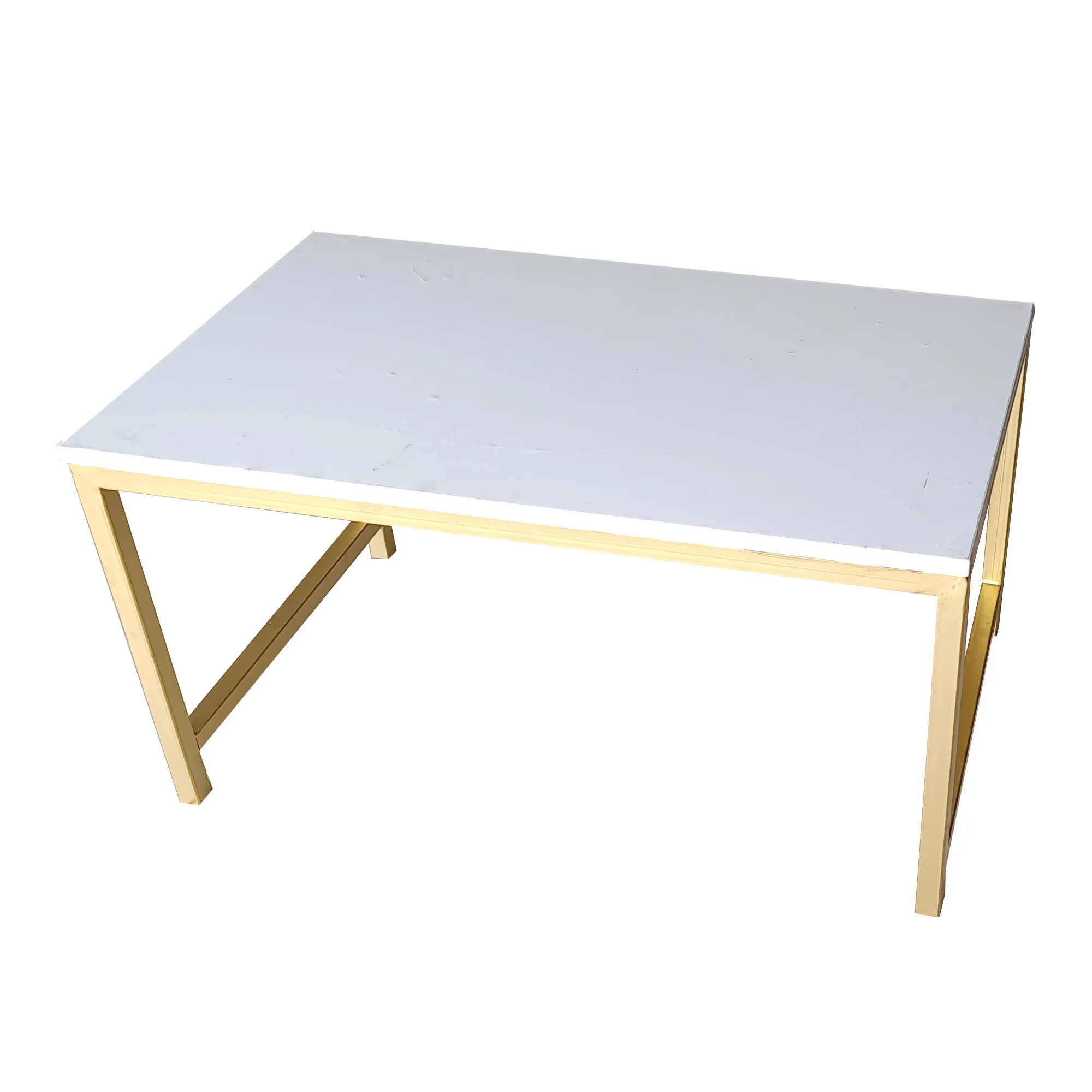 White Top-Gold frame Coffee Table