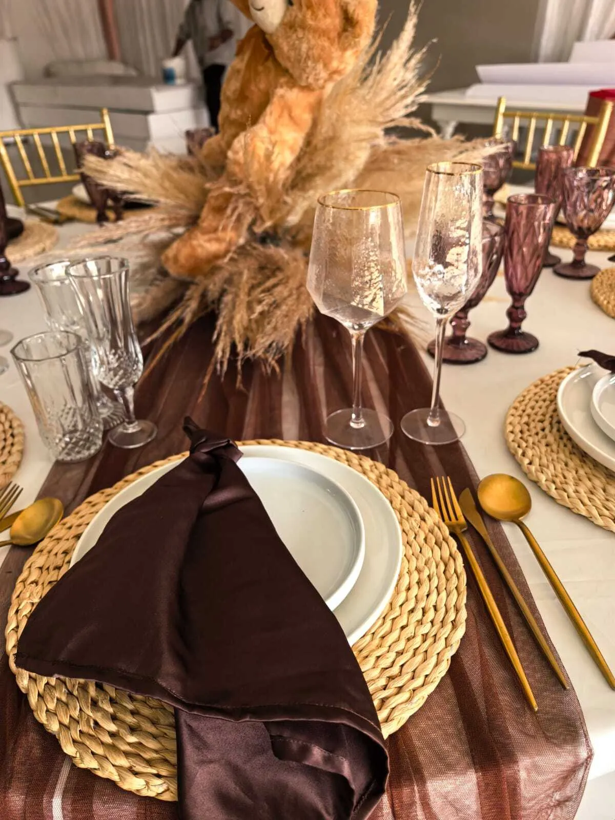 Brown Tulle runner