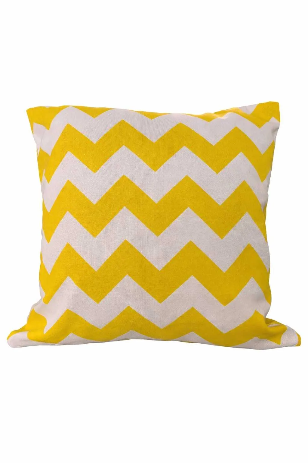 Yellow and White Zig Zag Scatter Cushion 40cm x 40cm