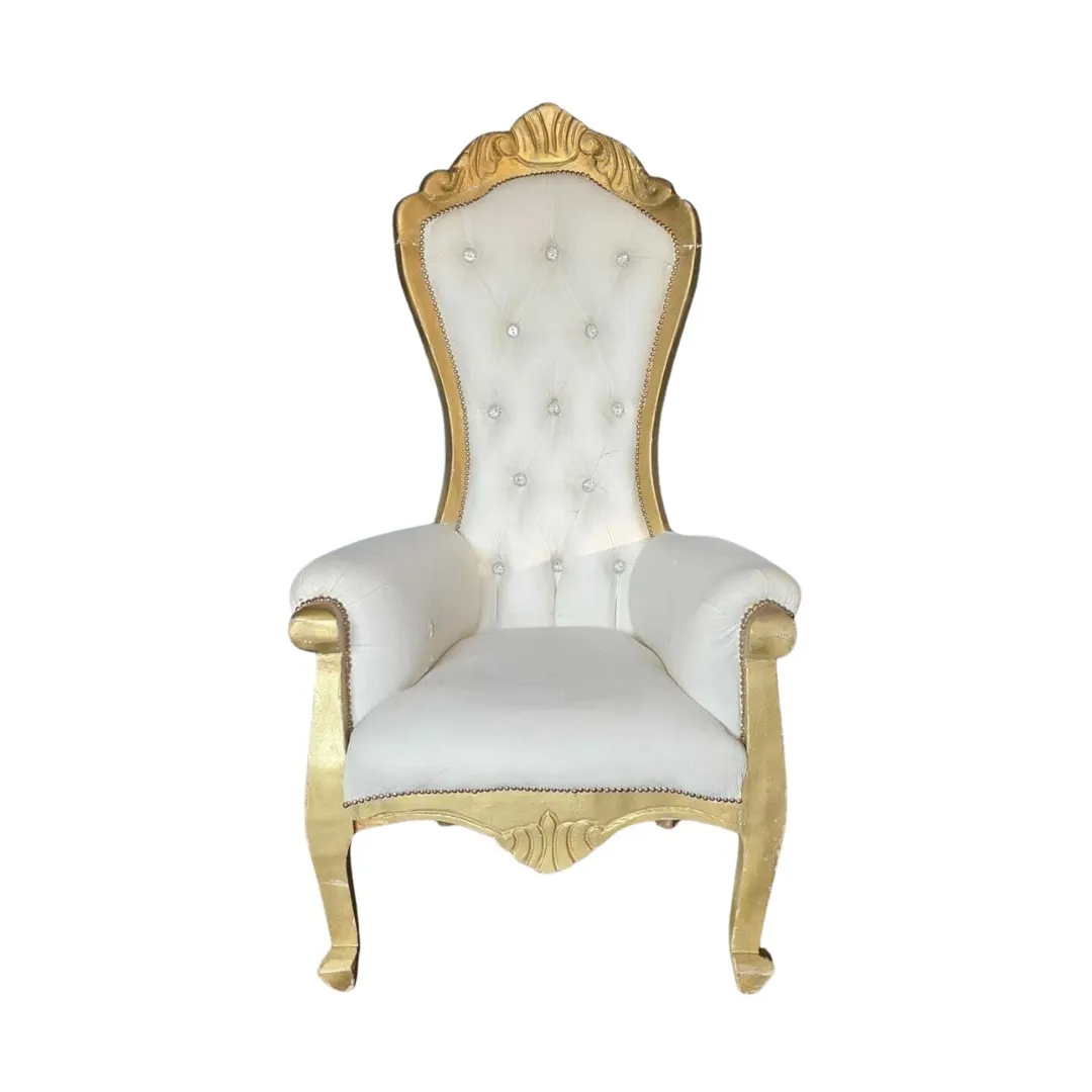 GOLD AND WHITE THRONE CHAIRS